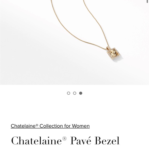 David Yurman Chatelaine® Pavé Bezel Pendant Necklace. - Picture 4 of 4